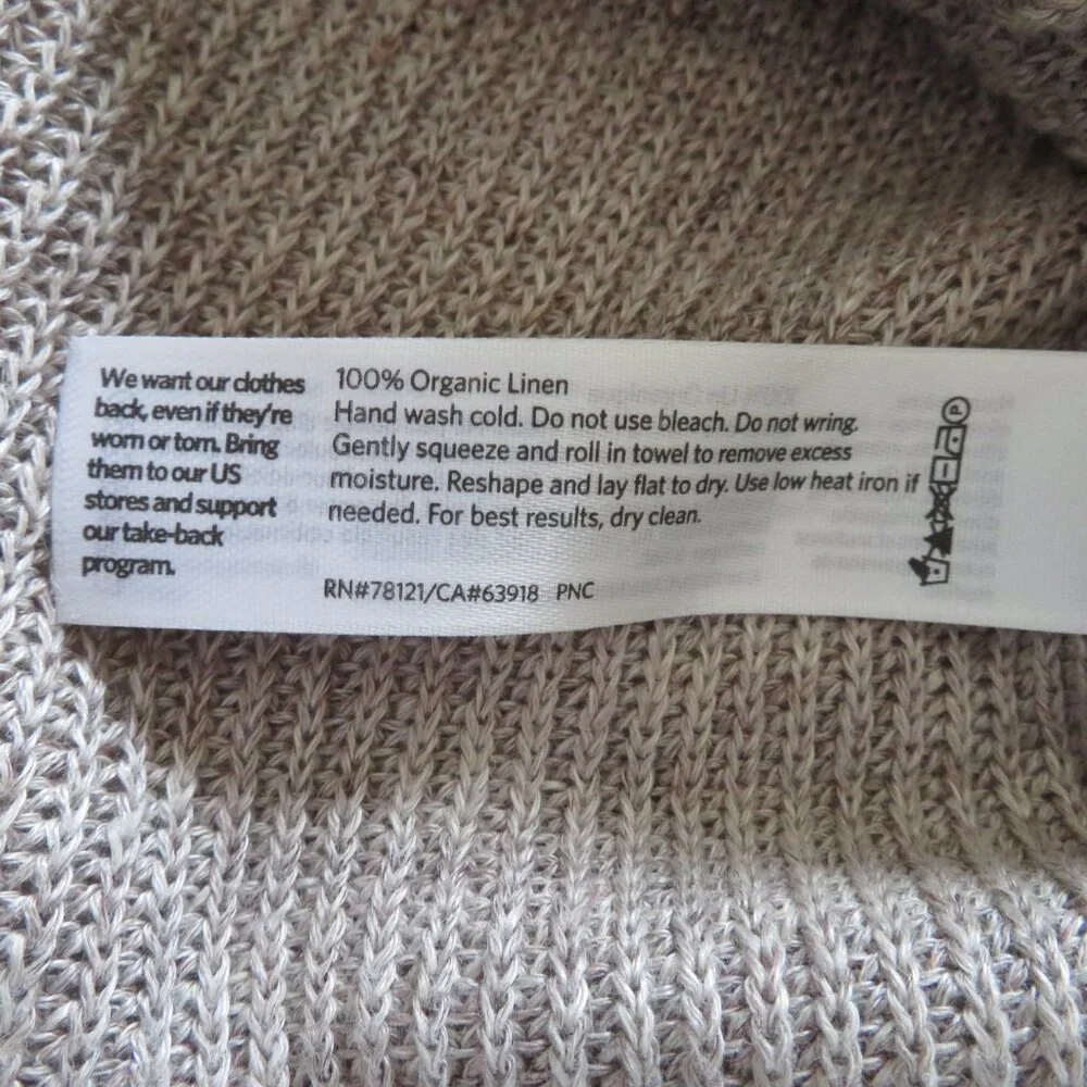 Eileen Fisher Organic Linen Melange Boat Neck Top - Tan - Size Large - NWT - Picture 11 of 13